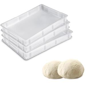 VIRSUS Cassetta per impasti Pizza e Pane HD1, misura 60x40x10 cm e capacità 20 Litri, colore neutro, Contenitore per alimenti, porta impasto per panetti SENZA COPERCHIO (1)