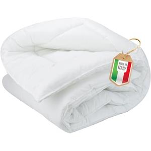 Beybe Trapunta lettino in Cotone Percalle 300 g/m² invernale 100 x 135 cm per lettino - Piumino lettino neonato con Imbottitura Antiallergica e traspirante - Realizzata a mano in Italia