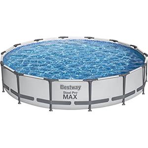 Bestway 56595-5 Set Piscina Fuori Terra Steel Pro MAX Rotonda da 427x84 cm