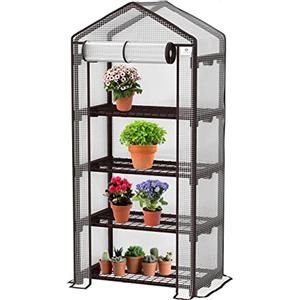 KESSER® Premium Serra in Foglio Serra a 4 Livelli - 69 x 50 x 158 cm Serra a 4 Ripiani - Balcone da Giardino salvaspazio e propagatore di Alta qualità Stabile e Facile da Montare