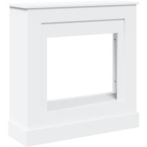 vidaXL Cornice per Camino Bianca 90x30x90 cm in Truciolato, cornice per caminetto, struttura per camino, decorazione camino, telaio per camino