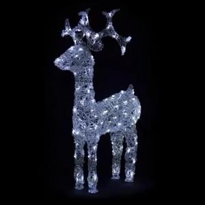 BAKAJI Renna Natalizia Luminosa Addobbo per Esterno, Cervo Luminoso LED Addobbi Decorazioni Natalizie Fuoriporta Giardino, Decorazione 3D di Natale per Esterni IP44 (Bianco Freddo, 82 cm)