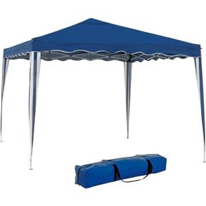 LOLAhome Gazebo Gazebo Pieghevole 3 x 3 m Blu | Migliori Tubi in Acciaio ad Alta Resistenza Pieghevoli, Antivento, Protezione UV, Borsa da Trasporto| per Spiaggia, Campeggio, Giardino, Esterno - LOLAhome