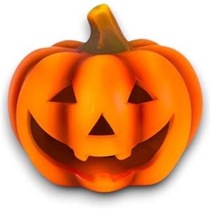 Generico KORAT Zucche di Halloween Luminosa 18 cm con Luci a Batteria - Decorazione Zucca LED per Interni ed Esterni, Stile Spaventoso in Plastica Arancione, Addobbo Casa Tavolo Vetrina Festa Halloween