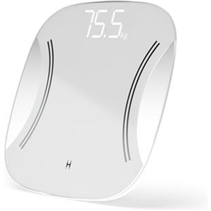 Homedics Essentials XL Display Scala del peso corporeo - Bilancia digitale da bagno con display LED extra large, Monitoraggio del peso kg/libbre/st, Vetro temperato elegante e piedini antiscivolo