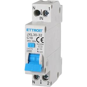 ZOREI Interruttore Magnetotermico Differenziale, 1P+N 220V Da 1 Modulo DIN, RCBO 1P+N 4.5kA 30mA C10 10A