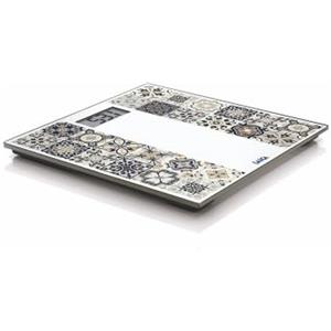 LAICA Bilancia Elettronica Ricaricabile, Mediterranean Breeze, Design iIpirato dalle Maioliche-Ricarica USB, Vetro Temperato, Ampio Display LCD, Design Sottile, Bilancia Pesapersone-Max 180 kg-Marrone