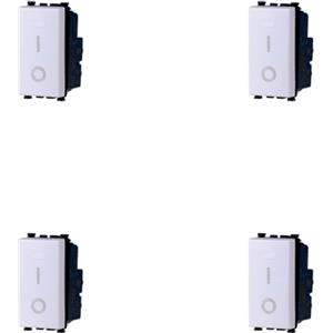 A2ZWORLD 4 Pezzi Interruttore 16A Bipolare, Compatibile Con Vimar Arke, Colore Bianco