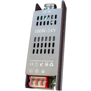 A2ZWORLD Alimentatore LED Slim 24 V DC, 100W, Trasformatore Dimmerabile a DIP (25%-100%), Input 200-240 V AC, IP20