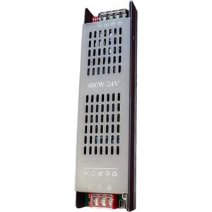 A2ZWORLD Alimentatore LED Slim 24 V DC, 400W, Trasformatore Dimmerabile a DIP (25%-100%), Input 200-240 V AC, IP20