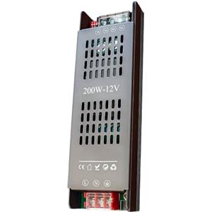 A2ZWORLD Alimentatore LED Slim 12 V DC, 200W, Trasformatore Dimmerabile a DIP (25%-100%), Input 200-240 V AC, IP20