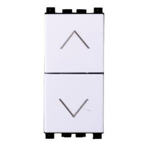A2ZWORLD 1 Pezzo Commutatore 2P 10A Pulsante Tapparelle, Compatibile Con Vimar Arkè, Colore Bianco