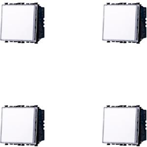 A2ZWORLD 4 Pezzi Pulsante Targa Portanome Campanello, Compatibile Con Vimar Arke, Colore Bianco