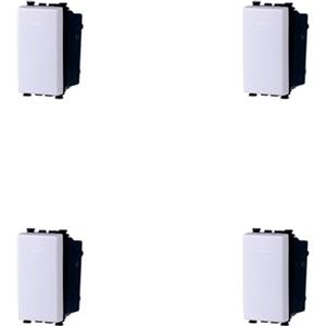 A2ZWORLD 4 Pezzi Interruttore 1P 16A Unipolare, Compatibile Con Vimar Arke, Colore Bianco
