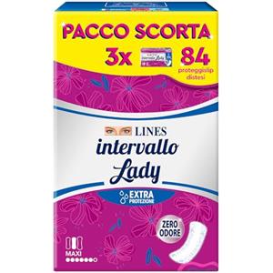 Lines Intervallo Lady Maxi, Formato Scorta x84 proteggislip, 1 unità, 1