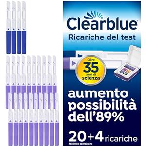 Clearblue 20 Test di Fertilità per l'Ovulazione e 4 Test di Gravidanza Clearblue. Da utilizzare con Monitor di Fertilità Clearblue Avanzato, 24 Stick (Monitor venduto separatamente)