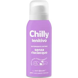 Chilly Senza Risciacquo, Detergente Intimo Senza Risciacquo Lenitivo, Da usare sulla Carta Igienica, Sollievo da piccoli fastidi, Formula in Mousse a pH5, Con Anti-Odor, Clinicamente Testato - 100ml