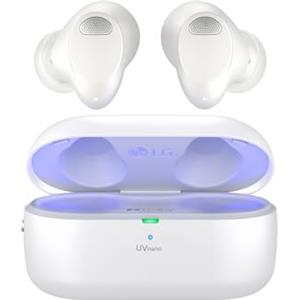 LG Electronics TONE Free T90S Auricolari Bluetooth In-Ear con Dolby Atmos, tecnologia MERIDIAN, cancellazione attiva del rumore (ANC) e igienizzazione UVnano+, Bianco, TONE-T90S.AEUSLWH