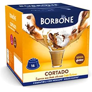 Caffè Borbone Cortado - Espresso macchiato - 64 capsule (4 confezioni da 16) - Compatibili con le Macchine Nescafè* Dolce Gusto*