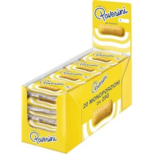 Pavesi Pavesini Classici, Biscotto Leggero per Colazione o Merenda, Confezione da 20 Monoporzioni da 25g