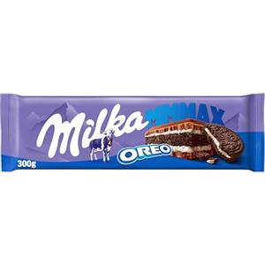 Milka MMMAX, Crema Oreo, Tavoletta di Cioccolato al Latte con Ripieno di Crema Oreo, 100% Latte Alpino, Cacao Sostenibile, 300g