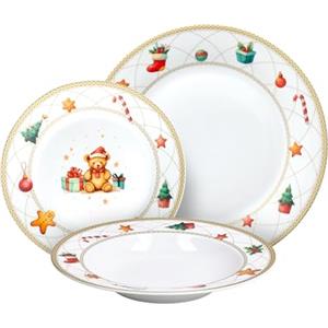 Tognana Christmas Fairy Tal, Servizio piatti 18 pezzi per 6 persone, Porcellana, Multicolor