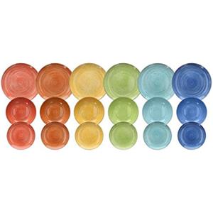 Tognana Kaleido, Servizio Piatti per 6 persone, 18 Pezzi, Porcellana, Multicolore
