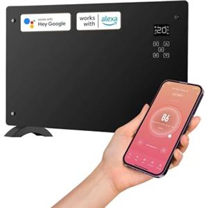 Wintem Termoconvettore Elettrico con App e Comandi Vocali Compatibile con Google Assistant e Alexa - Potenza 1500W, 3 Modalità di Riscaldamento e Timer Programmabile - 47x77x23cm