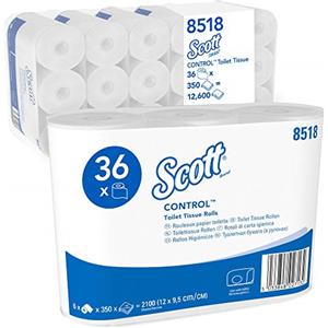 Scott 8518 Control Rotolo di Carta Igienica Standard a 3 Veli, 36 Rotoli x 350 Fogli, Bianco