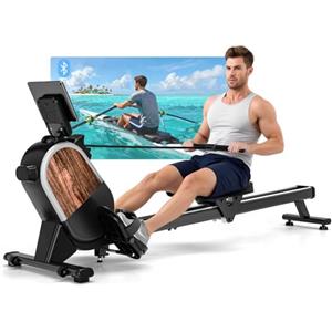 CHAOKE Vogatore Professionale per Casa, Vogatore Magnetico 16 Livelli di Resistenza e Doppia Guida Scorrevole,con App Compatibile, Monitor Bluetooth & Stent Capacità di Carico 160KG