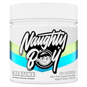 Naughty Boy NaughtyBoy - Creatina monoidrato in polvere micronizzata - 150 g, non aromatizzata, 100% pura resistenza a 200 maglie, supporto potenza e prestazioni, facile miscelazione