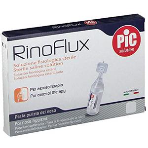 Pic Rinoflux Soluzione Fisiologica Isotonica 10 ml - 10 Flaconi per Detersione Nasale e Aerosolterapia