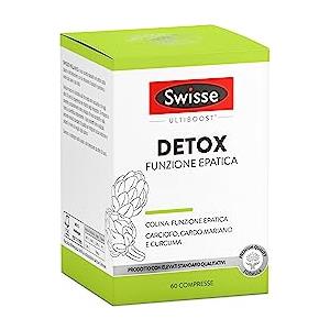SWISSE Detox - Colina Integratore con Cardo Mariano, Curcuma ed Estratto di Carciofo, Integratori Alimentari per Supporto Funzione Epatica - 60 Compresse Rivestite, Facili da Deglutire, Made in Italy