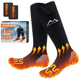 WUEAOA Calze Riscaldate a Batteria, Calzini Riscaldati a Batteria, calzini riscaldanti per Uomo & Donna, Lavabili in Lavatrice, Perfette per Caccia, Sci, Escursionismo (Taglia Unica)
