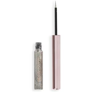 Revolution Beauty London Makeup Revolution, Eyeliner Liquido Super Flick, Altamente Pigmentato, Argento, 2.4ml