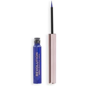 Revolution Beauty London Makeup Revolution, Eyeliner Liquido Super Flick, Altamente Pigmentato, Blu, 2.4ml
