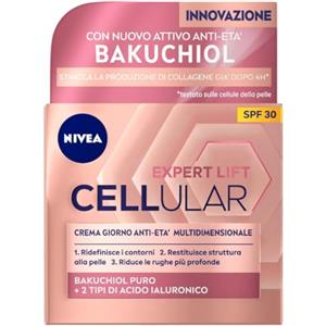 NIVEA CELLULAR EXPERT LIFT Crema Giorno Anti-età Multidimensionale SPF 30 50 ml, Crema viso giorno con Bakuchiol Puro e 2 tipi di Acido Ialuronico, Crema antirughe giorno
