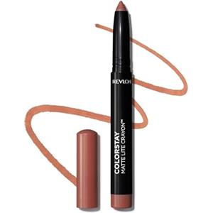 Revlon ColorStay Matte Lite Crayon Rossetto con Temperino Incorporato, a Prova di Sbavature, Resistente all'Acqua e Non Secca le Labbra, 002 Clear The Air, 1.4g