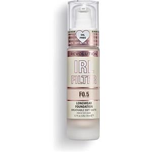 Revolution Beauty London Makeup Revolution, Fondotinta a lunga tenuta con filtro IRL, copertura da media a completa, F0.5, 23 ml
