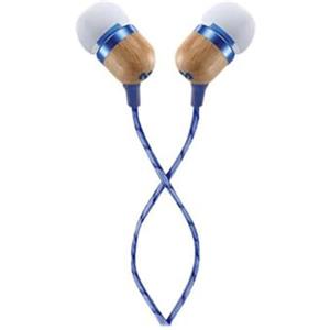 Marley House of Marley Jamaica Cuffie In Ear, Auricolari con Filo, Microfono Incorporato, Isolamento Acustico, Cuscinetto da 9.2 mm, 2 Misure in Silicone, Cavi Antigroviglio, Materiale Riciclato, Denim