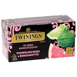 Twinings, Tè Nero Aromatizzato Pompelmo Rosa e Bergamotto, Gusto Fresco e Agrumato, Infusi e Tisane, 1 Confezione da 25 Filtri