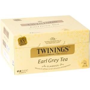 Twinings, Earl Grey Tea, Miscela di Tè Neri Selezionati con Aroma al Bergamotto, Gusto Morbido e Bilanciato, Infusi e Tisane, Formato Convenienza, 1 Confezione da 50 Filtri