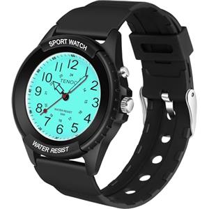 TENOCK Orologio Da Polso Sportivo Da Donna Analogico Al Quarzo 50 M Impermeabile Con Luce Notturna Per Abbinamenti Casual O Attività Sportive (Nero)