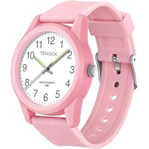 TENOCK Orologi per Bambini - L'Apprendimento del Tempo, 50M Impermeabile, Facile da Leggere per Età 4-12, Grandi Regali di Compleanno per Ragazzi e Ragazze (Rosa Baby)