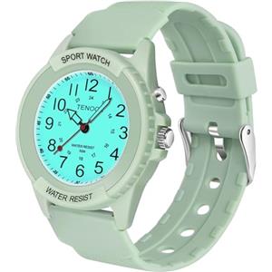 TENOCK Orologio Da Polso Sportivo Da Donna Analogico Al Quarzo 50 M Impermeabile Con Luce Notturna Per Abbinamenti Casual O Attività Sportive (Verde)