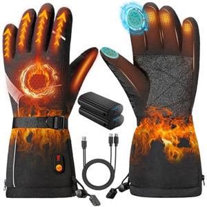 VIWKO Guanti Riscaldabili Donna Uomo, Guanti Riscaldati Ricaricabili con 7.4V 6000MAh Batteria, GuantiRiscaldanti Moto USB Invernali Impermeabile Touchscreen per Sci, Caccia, Escursionismo