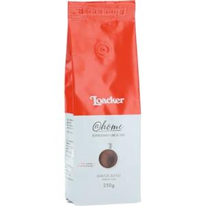 Loacker, Caffè Macinato Espresso, Moka Ricco e Corposo con Miscela di 100% Arabica, Ideale per Caffè Americano, Aroma Morbido e Delicato, 1 Confezione da 250g