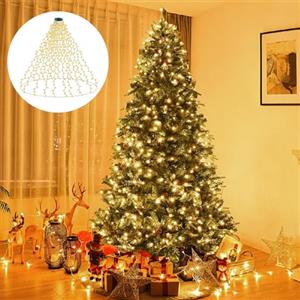 TNMOO Luci Albero di Natale, 400 LED 16 * 2M Catene Luminose per Natalizie, 8 Modalità Luci Stringa Natalizie, Luci Natale Fata per Interni Esterni Natale Giardino Decorazioni - Bianco Caldo