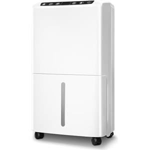 Smeeyo Deumidificatore 12L/giorno，Deumidificatore Casa con Display Digitale Dell'umidità, Serbatoio Dell'acqua da 2,5L, Tubo di Scarico da 1m, Timer 24 ore, Ventola da 120 mm Ottimizzata per la Pressione