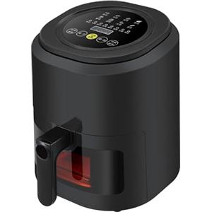 SMART-J Friggitrice ad Aria Smart-J 6L con Finestra e Touch Control - 1400W, 8 Programmi Automatici, Display LED, Cottura Sana e Senza Olio (Nero)